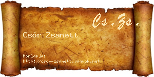 Csór Zsanett névjegykártya